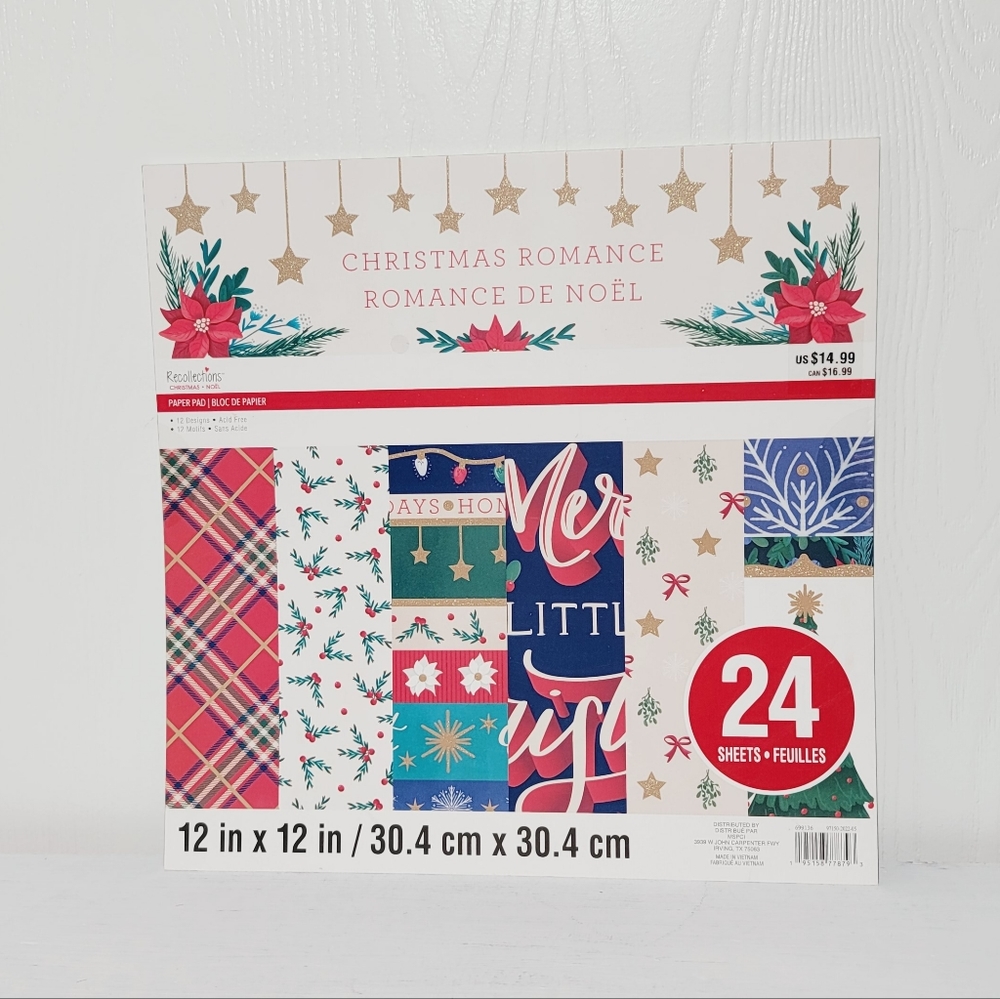 Recollections - Christmas Romance 12X12 Scrapbook Paper Pad 24 Sheets/12 Designs